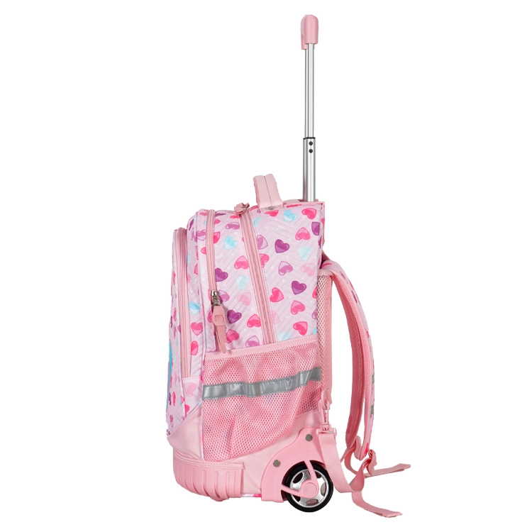 Mochila Escolar Elf 2026 2 Divisiones Rosa con Carro Art.I6467A